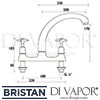Bristan Head Deck Sink Mixer Tap Dimensions